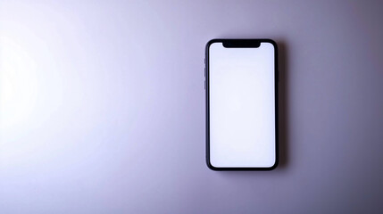 A smarphone with blank, empty screen, mockup