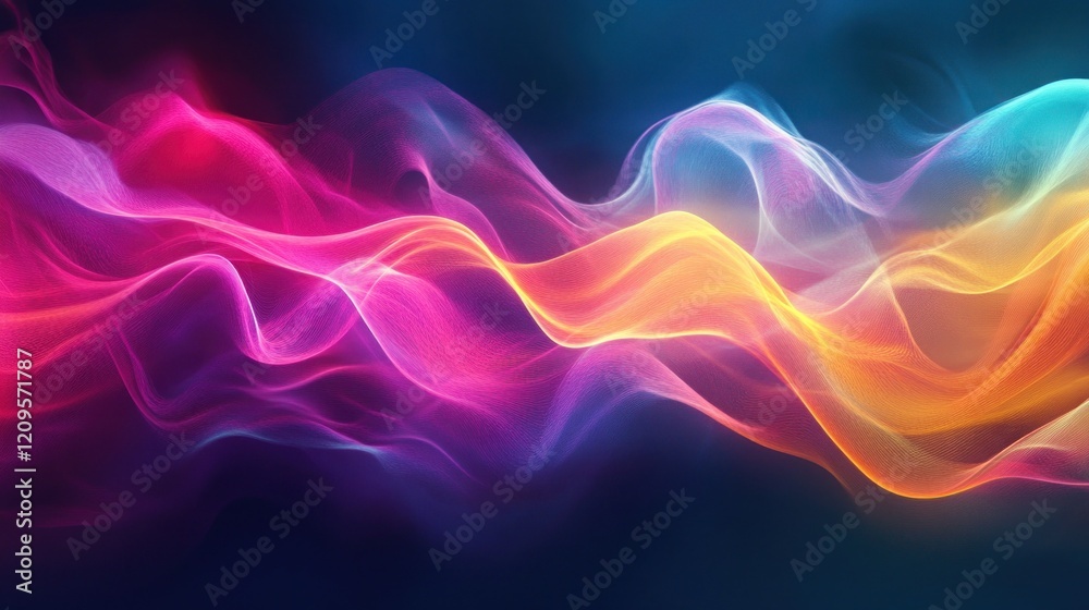 Poster Abstract Flowing Waves of Color