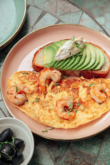 A hearty breakfast with an interesting serving