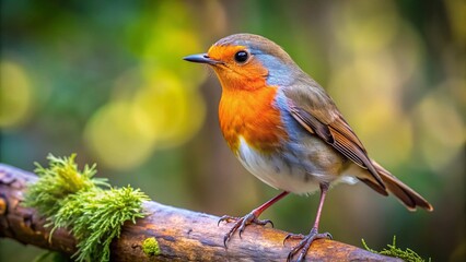 Fototapeta premium Candid Photo: Bird Perched on Tree Branch in Natural Light