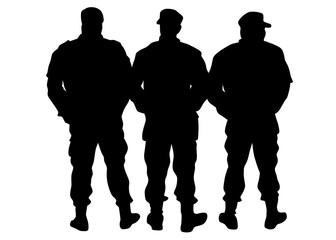 People of special police force on white background