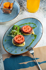 Hot with sauces and toppings