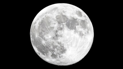 Full moon in night sky, celestial body, space exploration, astronomical photography