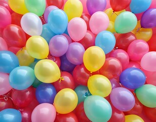 Colorful shining balloons isolated on white background closeup shot happy birthday , wedding anniversary & new year eve celebration background 