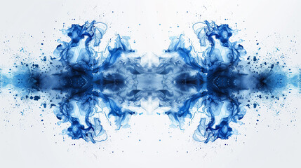 Fototapeta premium Abstract Blue Ink Splatter Design with Symmetrical Flow