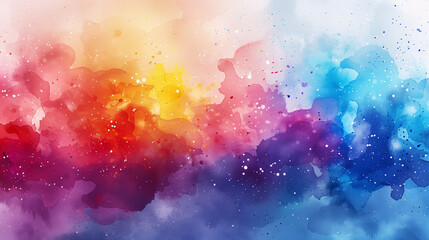Vibrant Watercolor Abstract Background with a Galaxy Effect