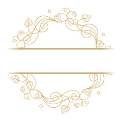 Vector floral split monogram template. Elegant vintage style frame.