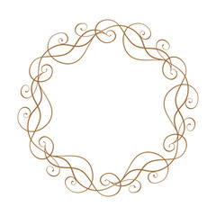 Elegant Vintage Vector Decorative Circular Frame with Swirls and Dots for artistic appeal