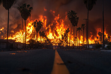 Smoke and fire in the mountains, thousands of acres burning, city on fire, burning hills, fire