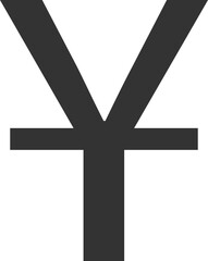 Obraz premium Yen or yuan currency symbol in black