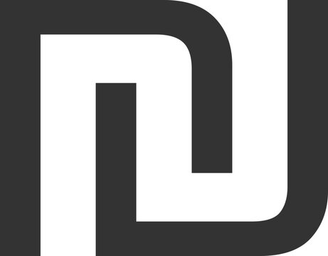 Israeli new shekel currency symbol in black