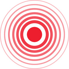 Red concentric circles target symbol