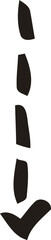 Hand-drawn downward arrow illustration