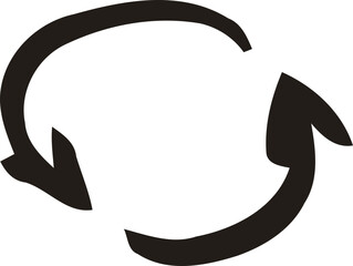 Hand-drawn circular arrows illustration