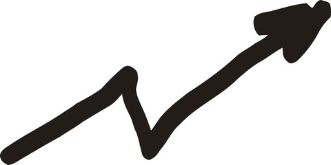 Hand-drawn zigzag arrow pointing upward