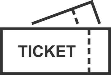 Outline ticket icon with perforated edge