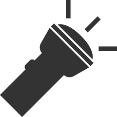 Flashlight Icon with Light Beams