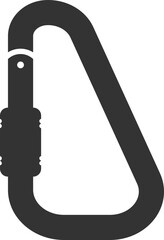 Carabiner Icon in Black and White