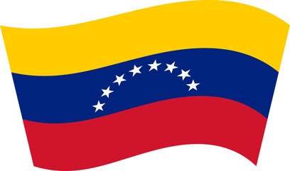 Waving Venezuelan Flag with Arc of Stars