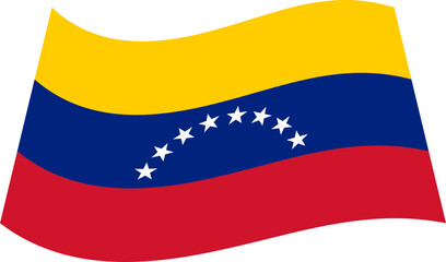 Waving Venezuelan Flag with Arc of Stars