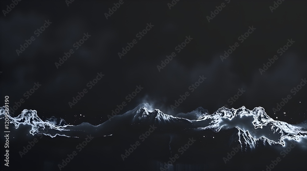 Wall mural ethereal waves of light move across a dark landscape, creating a mesmerizing and mysterious scene. t