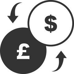 Currency Exchange Icon: Pound to Dollar