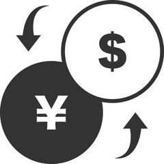 Currency Exchange Icon: Yen to Dollar