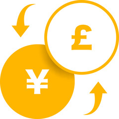 Obraz premium Currency Exchange Between Yen and Pound