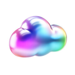 Gradient Cloud Icon 3D Render on transparent background.