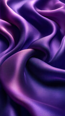 Obraz premium A detailed close-up of elegant purple satin fabric with delicate folds and a luxurious shine. The smooth, silky texture creates a soft and glamorous aesthetic. 