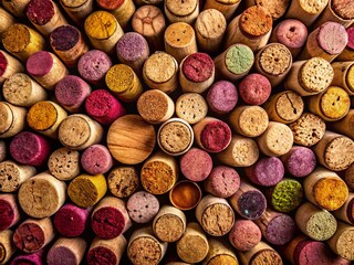 Close-up Texture of Used Wine Corks Background - Abstract Photography