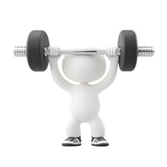 White Figure Lifting Weights Strength Training Exercise Fitness Powerlifting Gym Workout