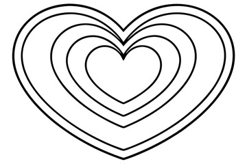 Elegant Layered Heart Line Art Collection