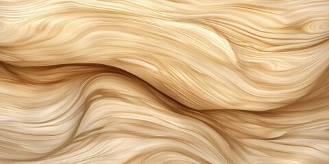 Abstract light brown wood texture with flowing wave patterns, soft gradients, and subtle variations, creating a seamless background design.