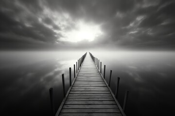 Obraz premium Sunrise boardwalk outdoors nature