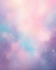 A dreamy abstract background with soft bokeh lights in pastel hues of pink, lavender, and light blue, creating a magical and ethereal atmosphere
