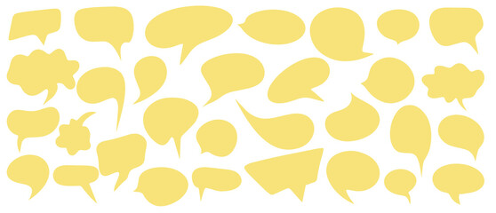 Set of flat speech bubbles, text boxes and chats for conversations in comic style. Message comments, chat window. Vector icons on white background