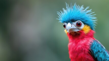 Obraz premium Vibrant Hooded Quetzal Close-up, Jungle Background