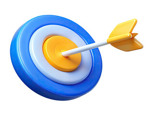 Financial growth concept, Colorful dartboard with an arrow striking the center