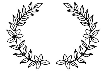 Floral wreaths line art vector set