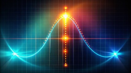 Cosine Function Graph: Dark Background Math Education Stock Photo