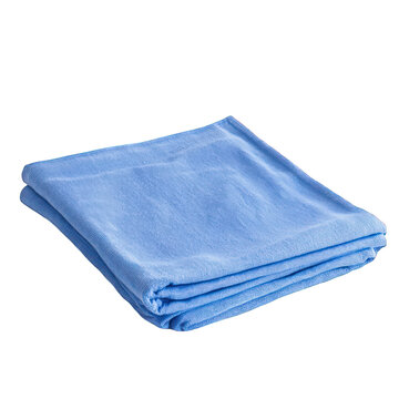 Folded Blue huck surgical towel isolated on transparent background