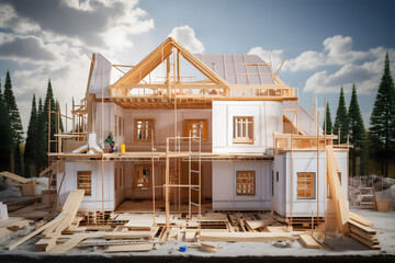 Under construction family house.