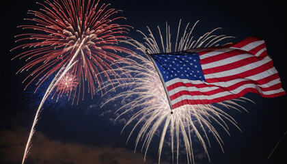 American flag flying
