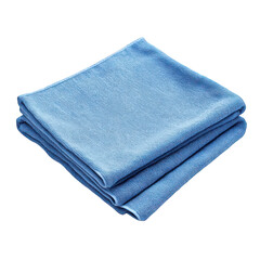 Folded Blue huck surgical towel isolated on transparent background