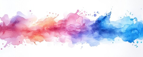Obraz premium Splash watercolor concept. A vibrant watercolor splash featuring shades of pink, blue, and purple.