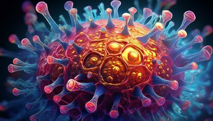 Obraz premium GeneraA Close-Up of the Human Metapneumovirus (HMPV)ted image