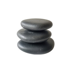 Zen Stones Balance White Background on transparent background.