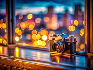 Cute Miniature Camera Night Photography: Low Light Cityscape