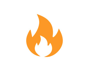 Simple, stylish orange flame icon. Perfect for websites, apps, and presentations needing a heat, energy, or passion symbol.  Clean design, easily scalable for various sizes.